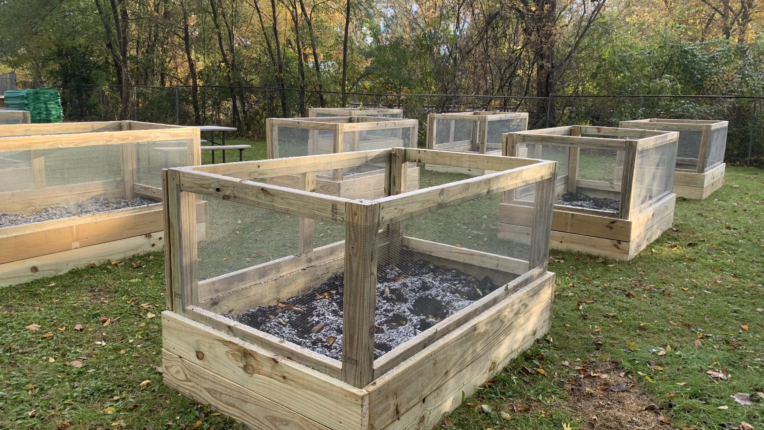Raised beds that were completed at Keystone for the veterans staying there. The beds were put together by vets from the Portage Lowes.