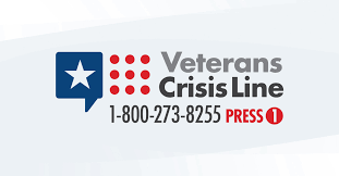 Veterans Crisis Line 1-88-273-8255 Press 1